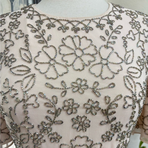 NWT Needle & Thread Linear Motif Georgette Sheath Dress | Size 6 - Picture 3 of 15